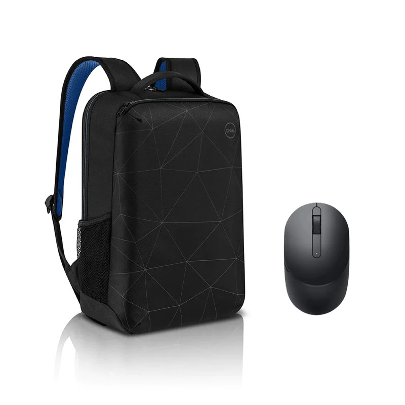 Dell ES1520P Backpack & MS3320W Wireless Mouse - Black - حقيبة حاسوب محمول و فأرة